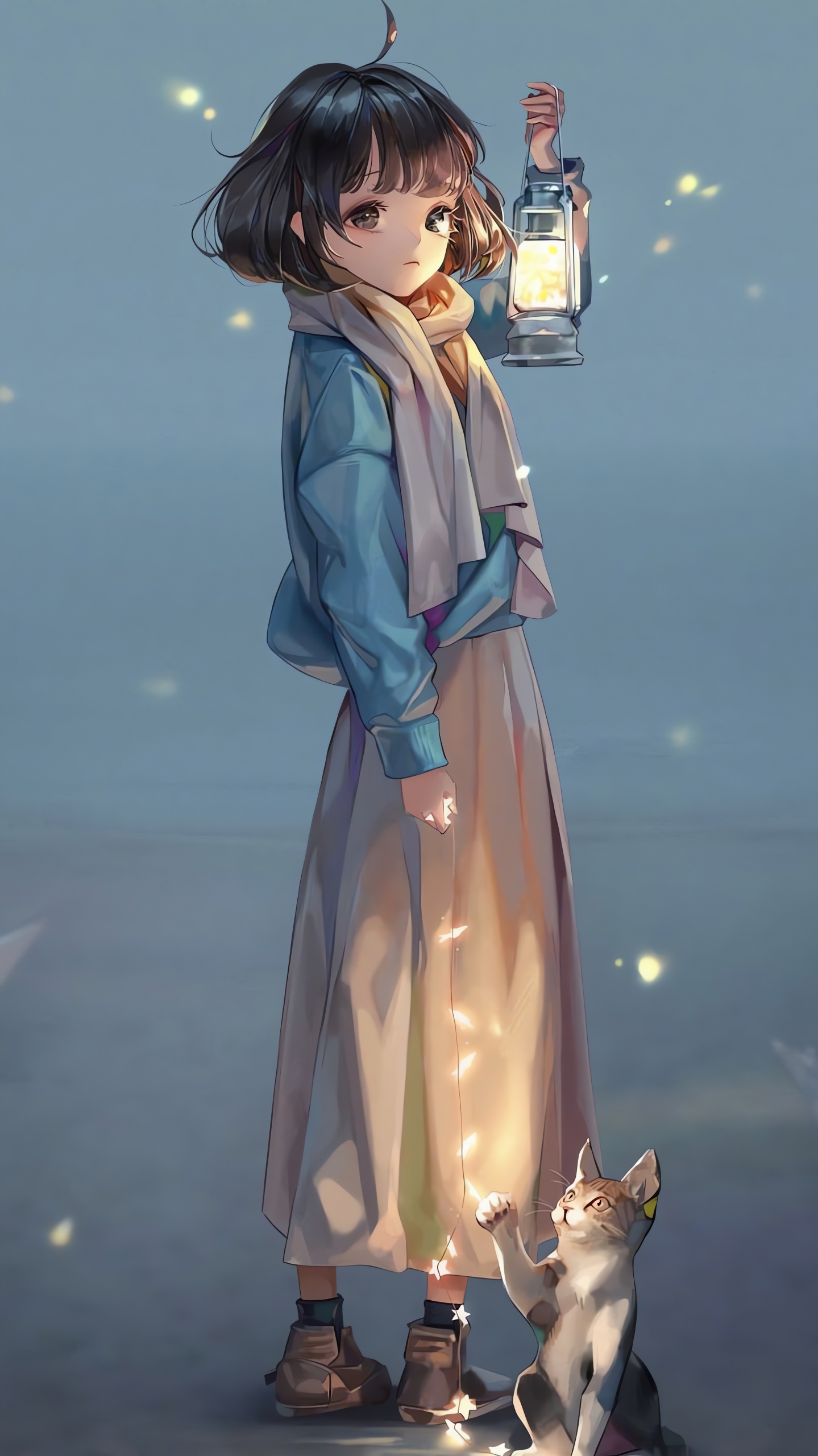 4K孤獨女孩與貓