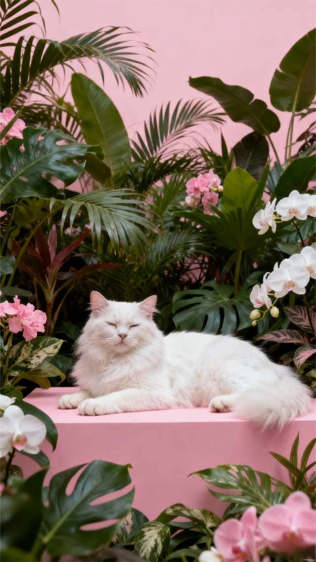 粉色氛围中的小猫1