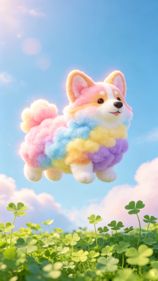 彩色柯基云