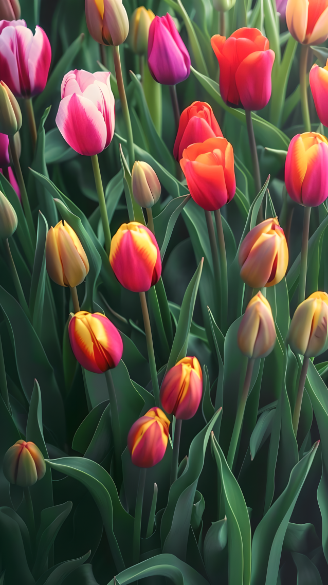 护眼郁金香花海