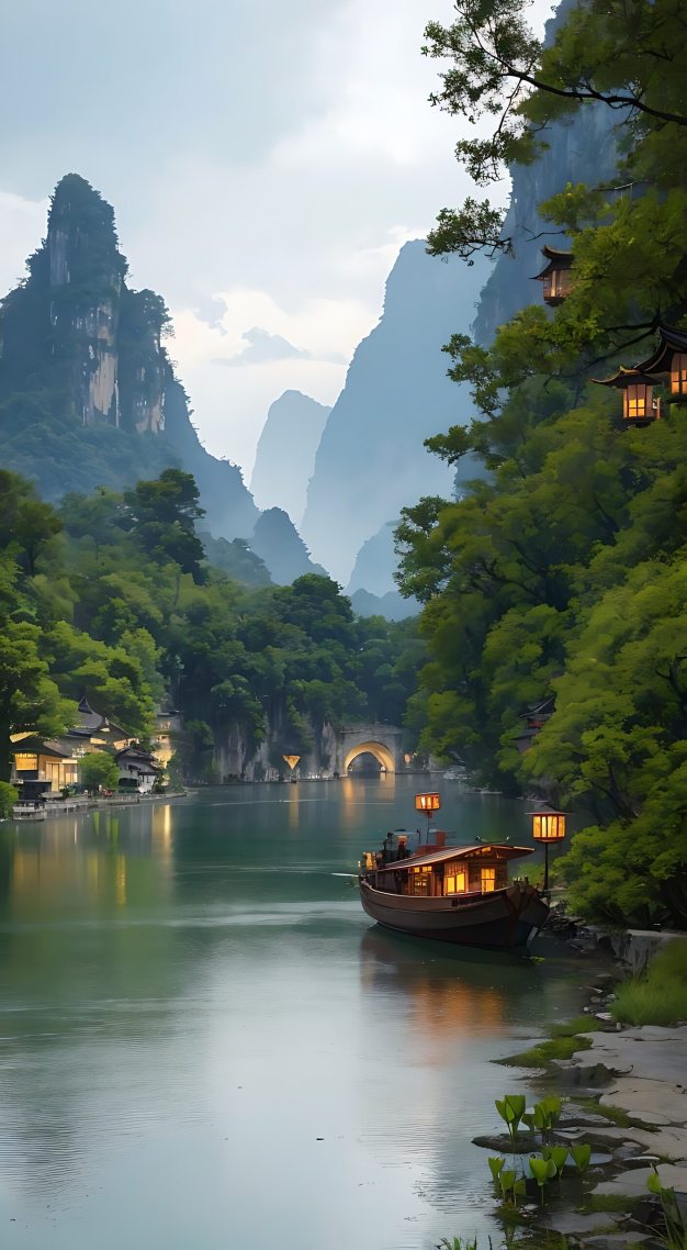 湖中小船