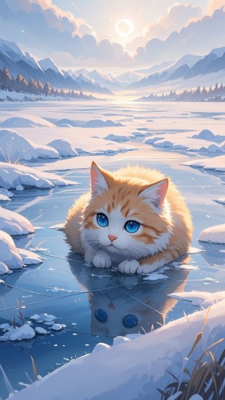 冰面小猫