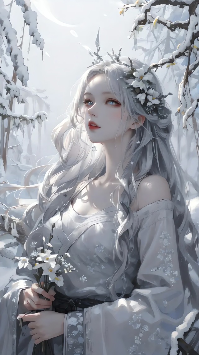白髮雪女神