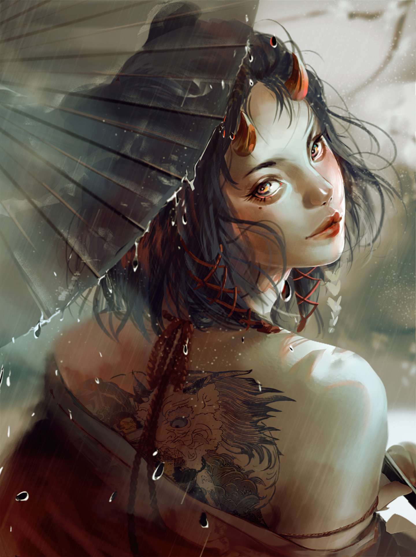 qq聊天背景圖回眸少女