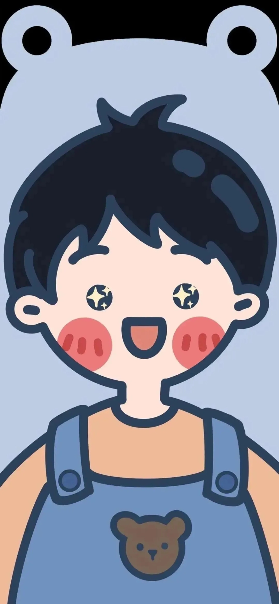 小耳朵個性情侶壁紙【男】好看的微信聊天背景圖