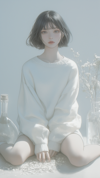 阳光卧室甜美女孩