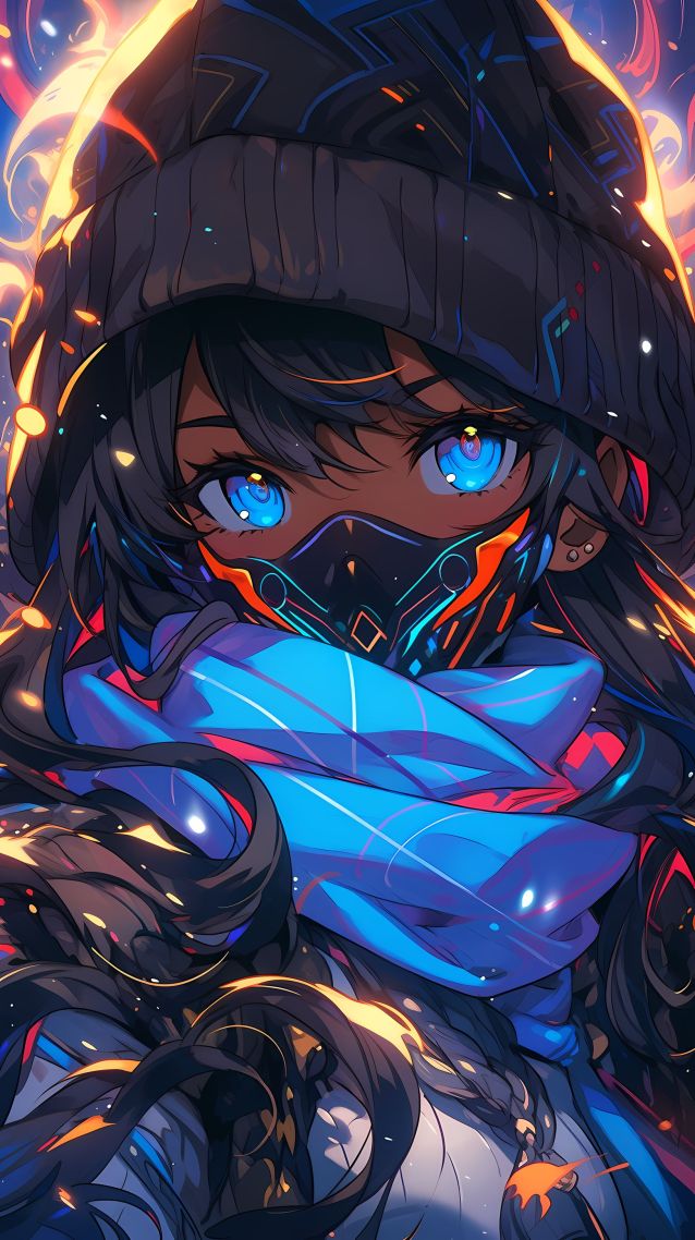 面具萝莉锁屏(动漫手机静态壁纸) - 动漫手机壁纸下载 - 元气壁纸