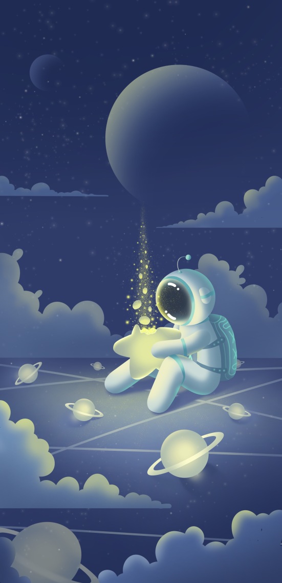看星星的宇航员好看的微信聊天背景图
