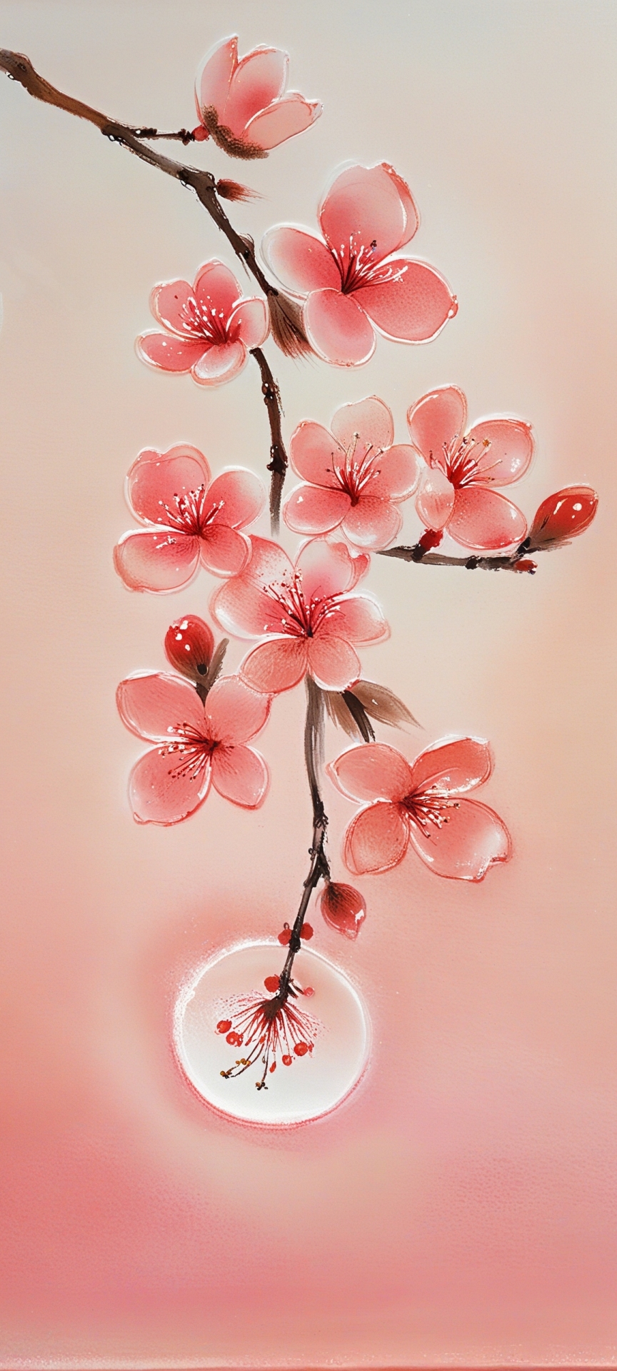 櫻枝攬月·粉蕊凝幻