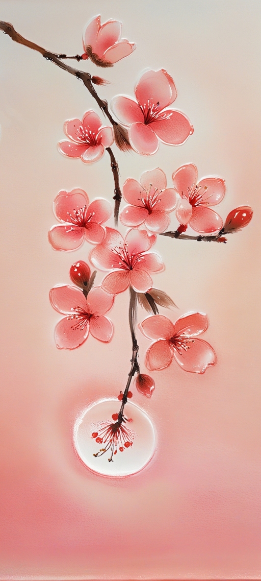 櫻枝攬月·粉蕊凝幻