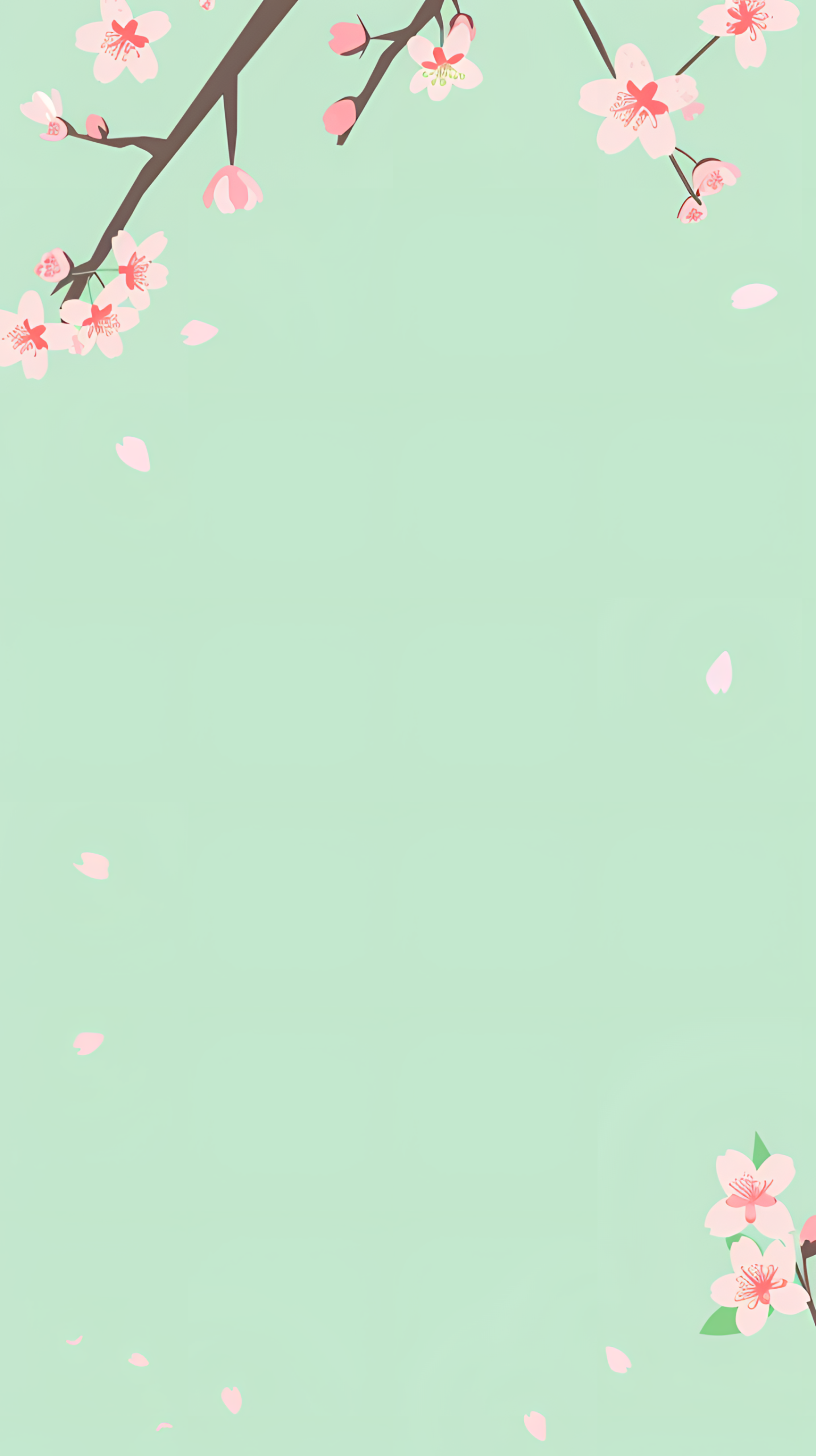 綠色護眼清新桃花