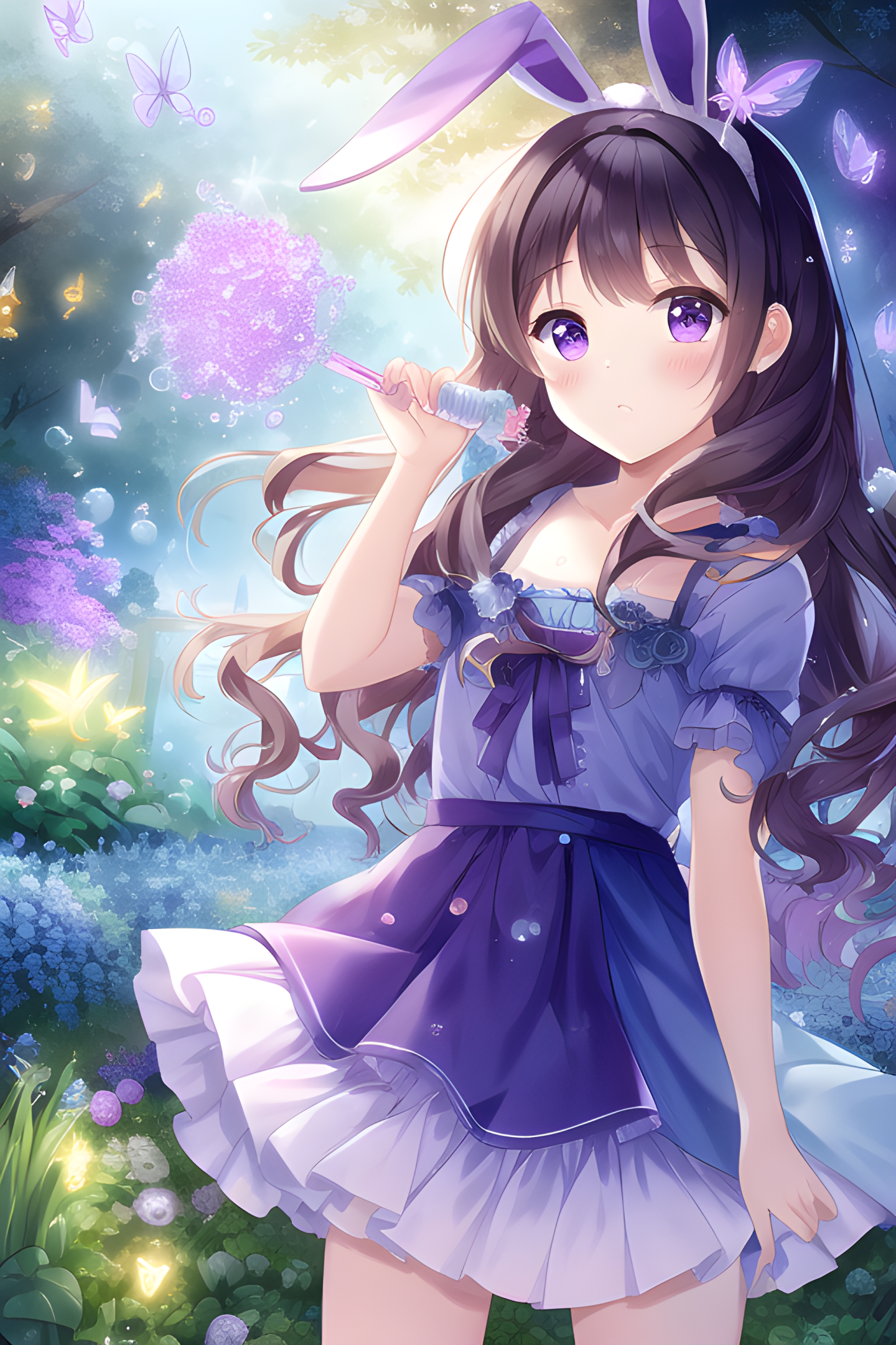 吹泡泡的女孩