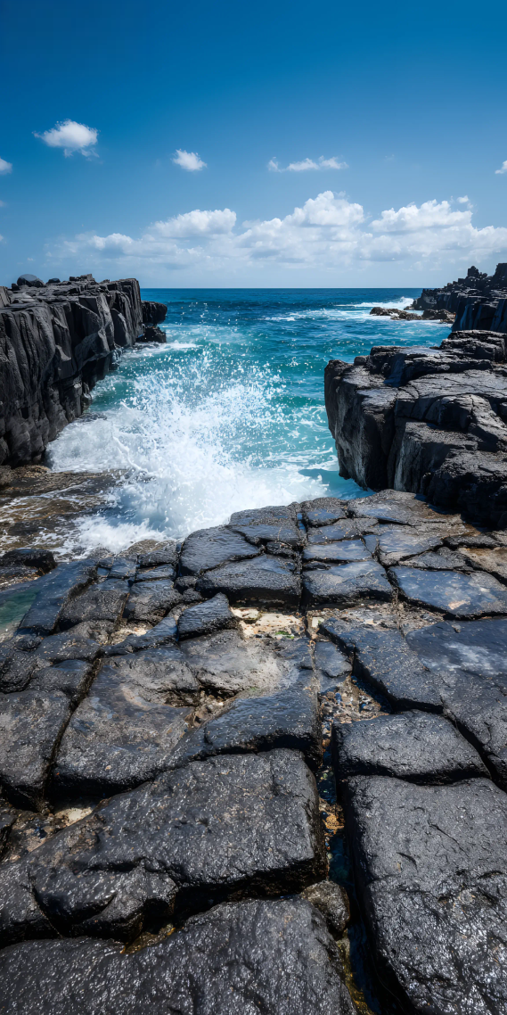 礁石与浪，海的力量