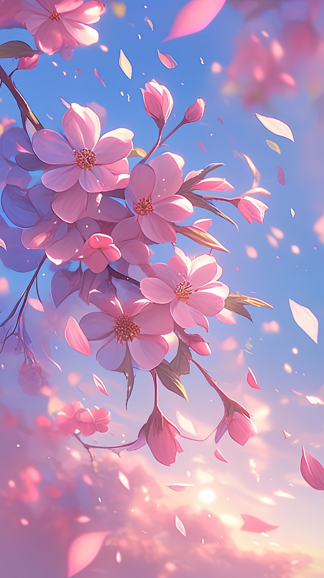 阳光粉色鲜花