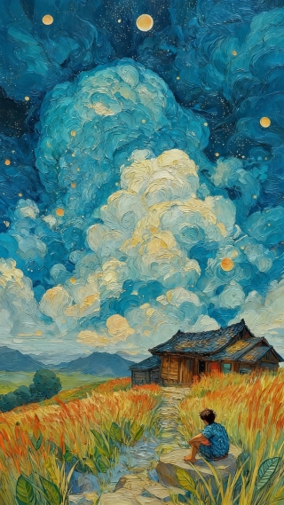 麦浪星空伴孤思