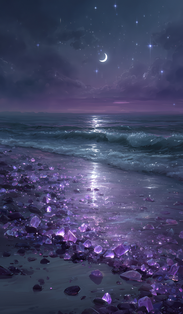 海邊紫色浪漫