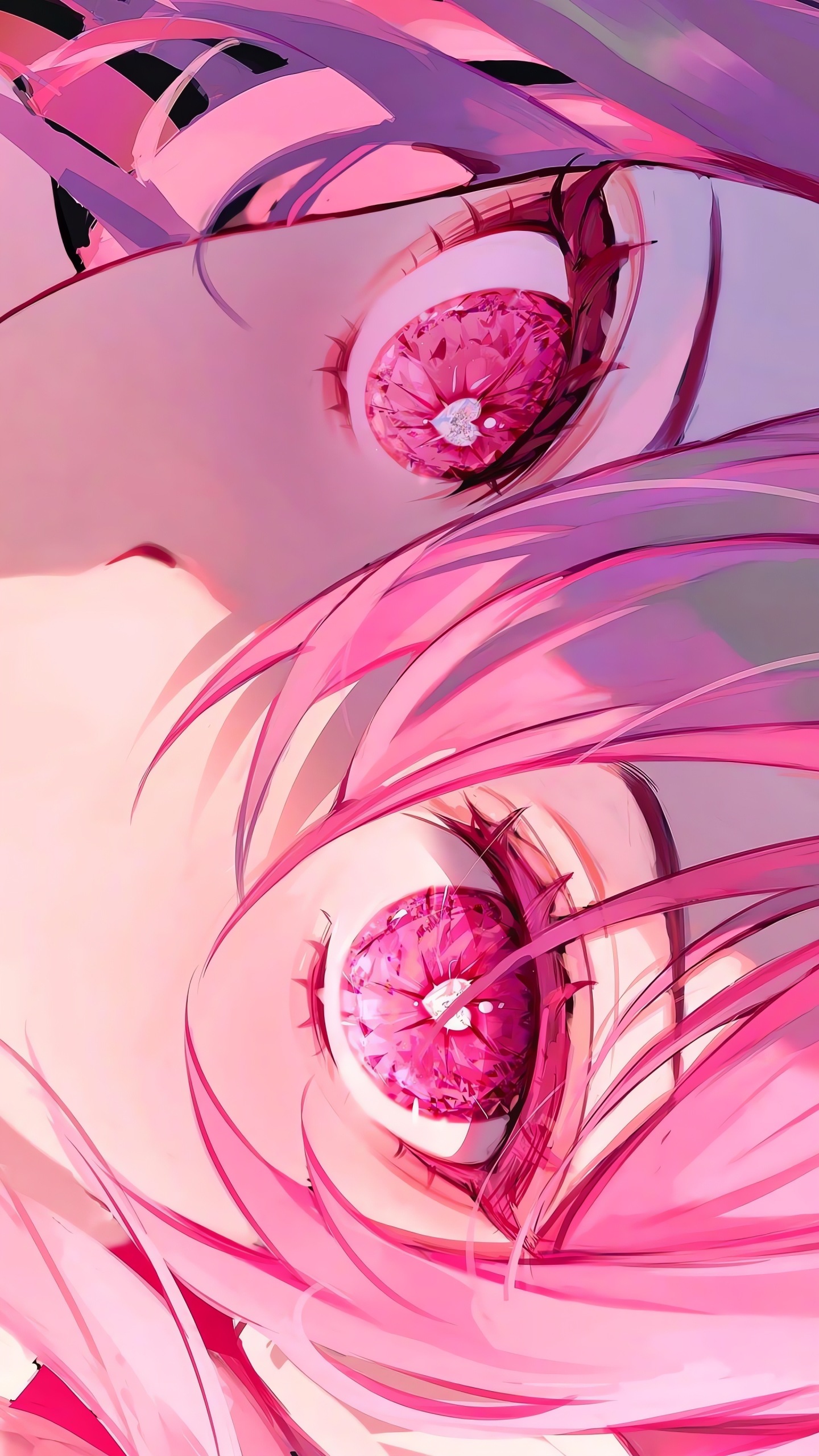 粉红瞳孔
