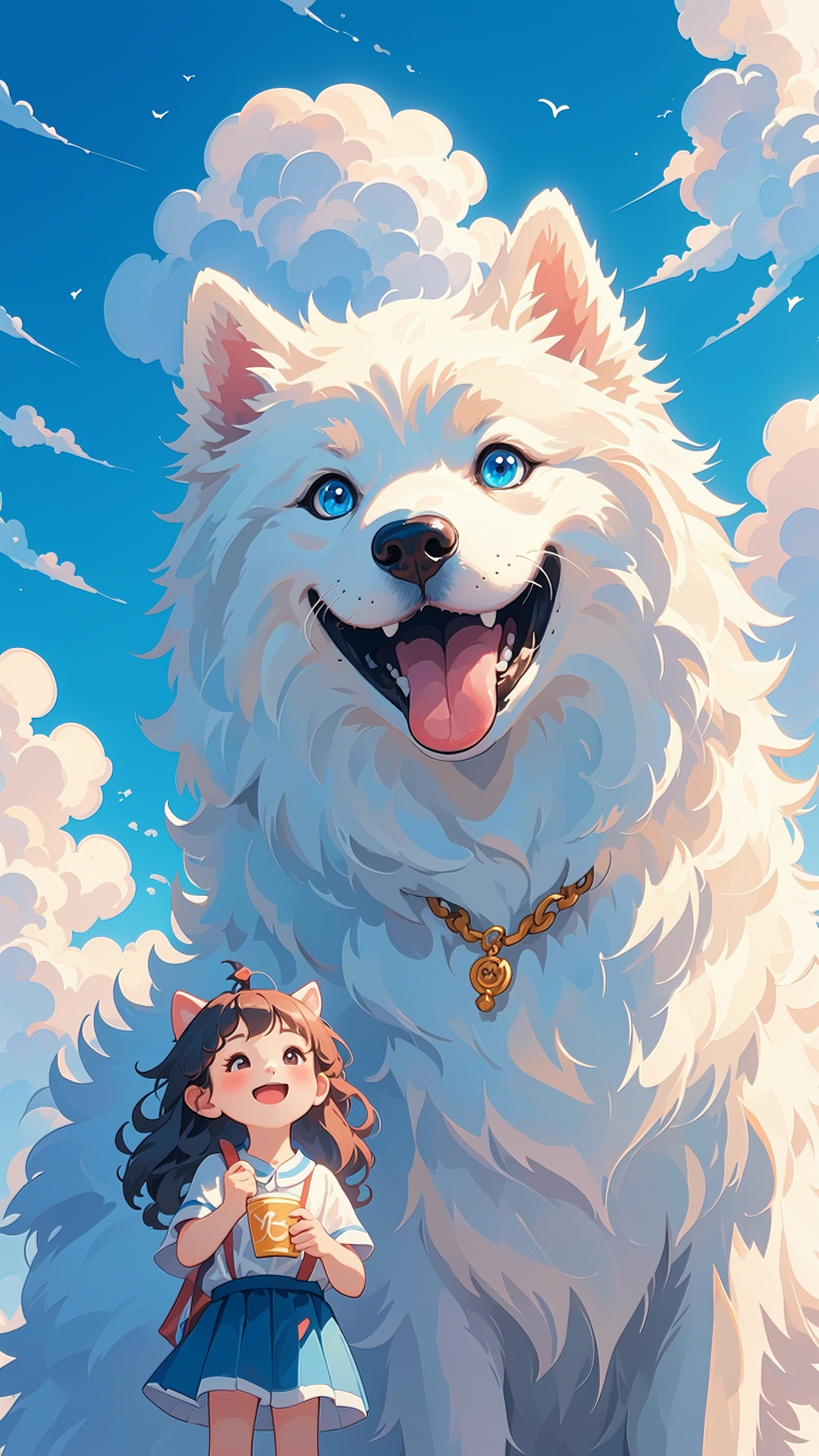 小女孩與大狗狗
