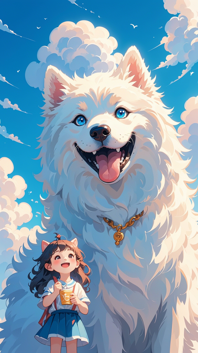 小女孩與大狗狗