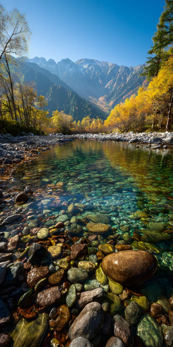 秋山映碧流，石影共天悠