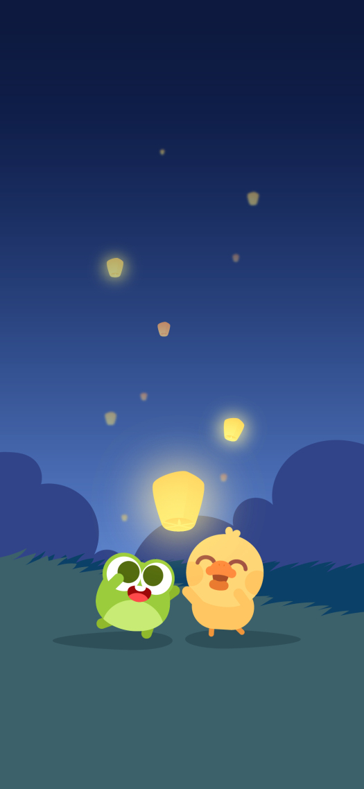 藍色夜空治愈插畫