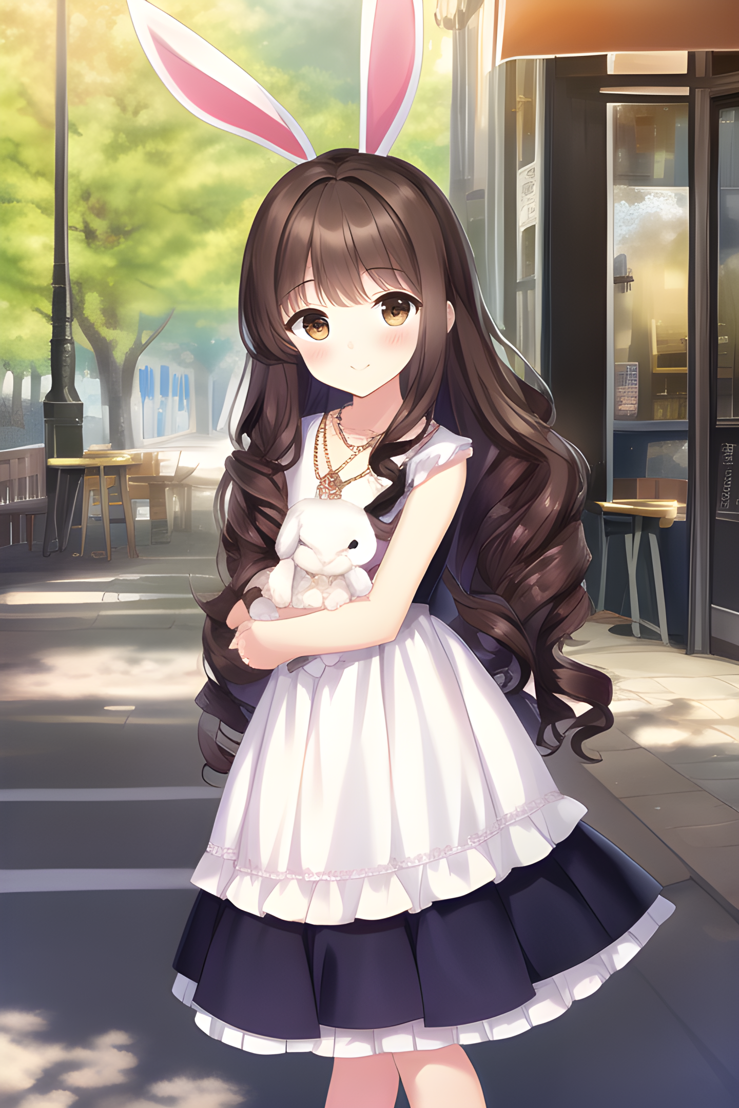 抱小狗的女孩