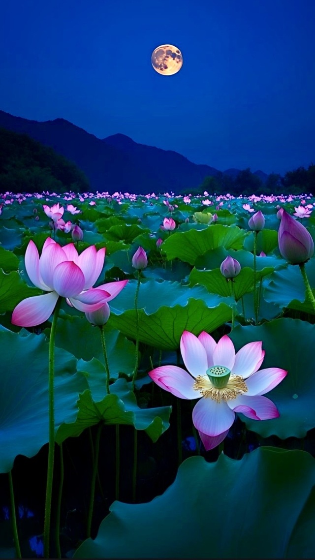 荷花夜色