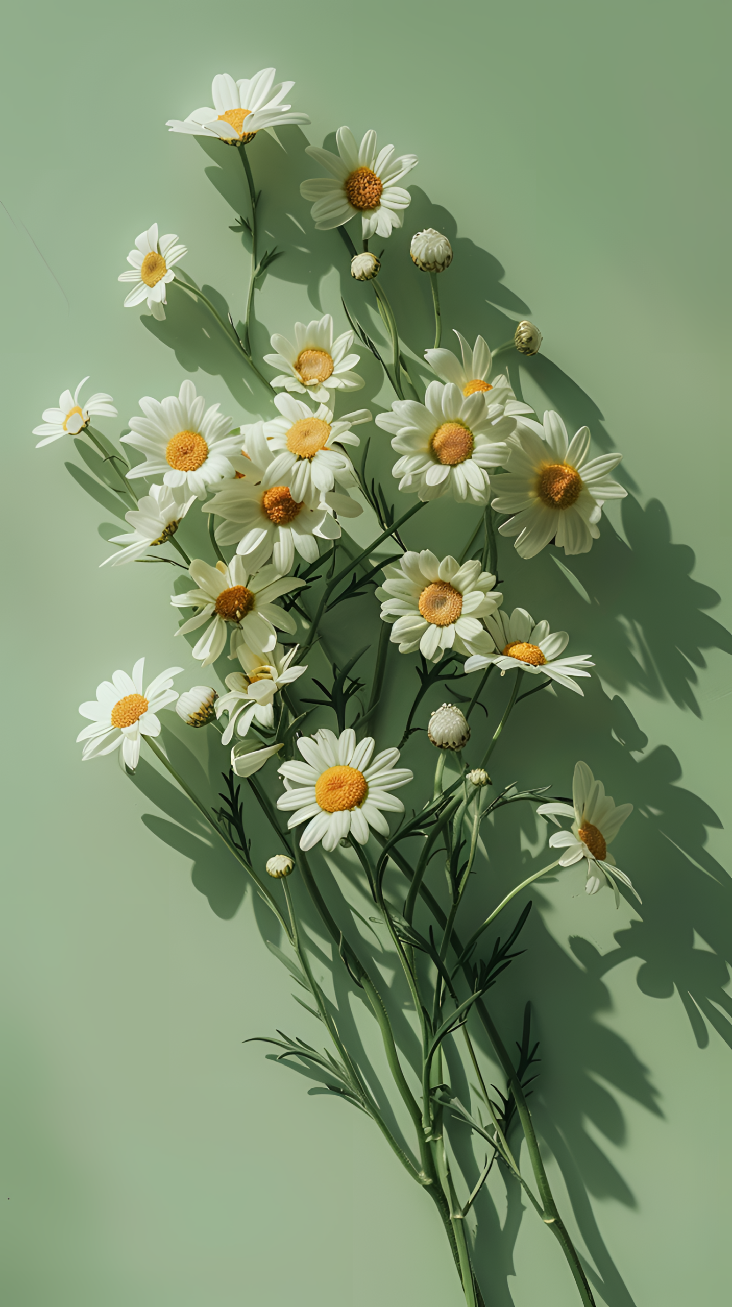 綠色護眼清新小雛菊