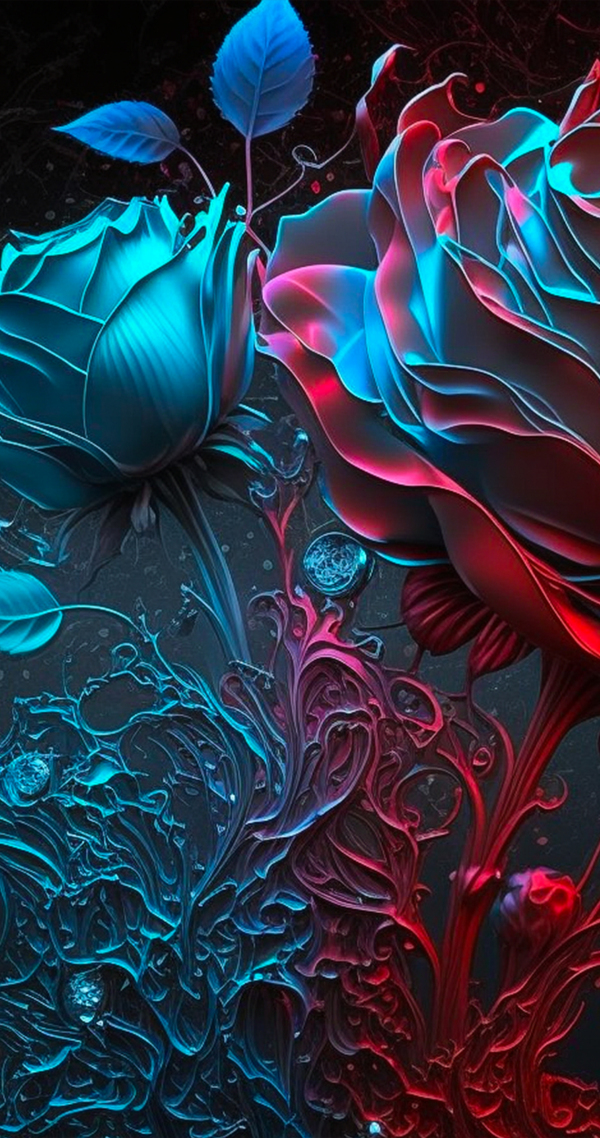 雙色玫瑰花 4K 情人節玫瑰