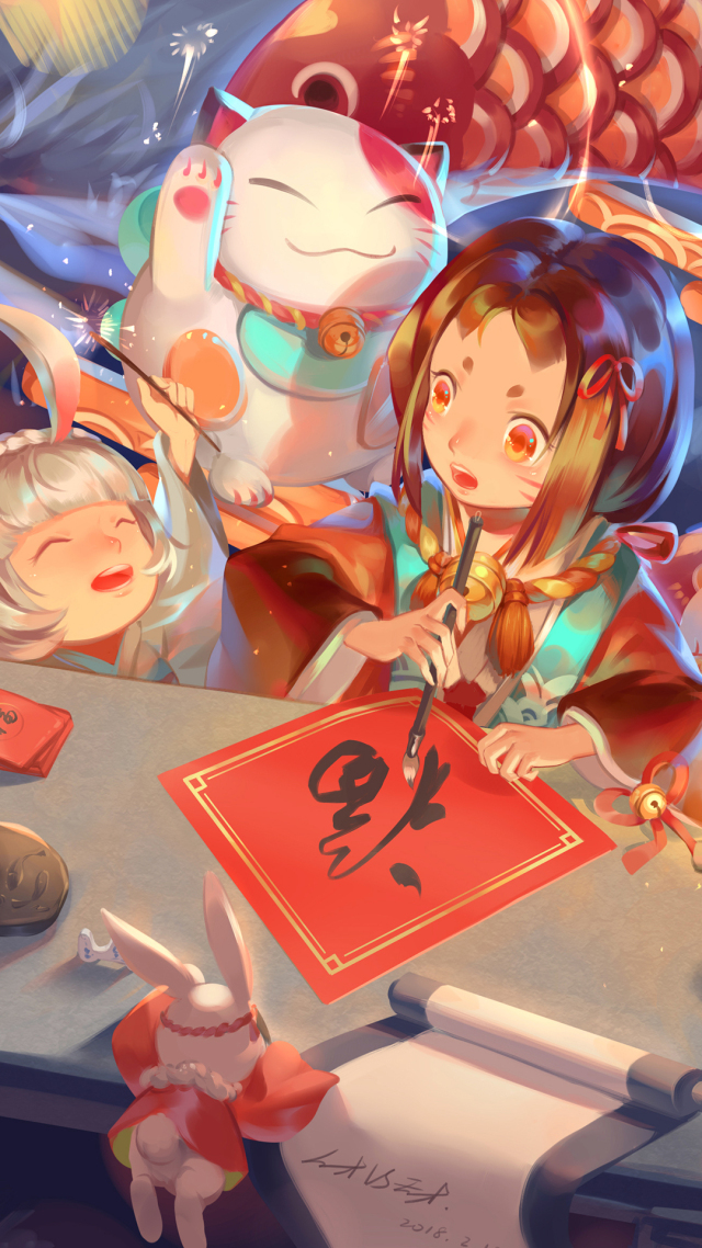 快樂少女二次元微信背景圖