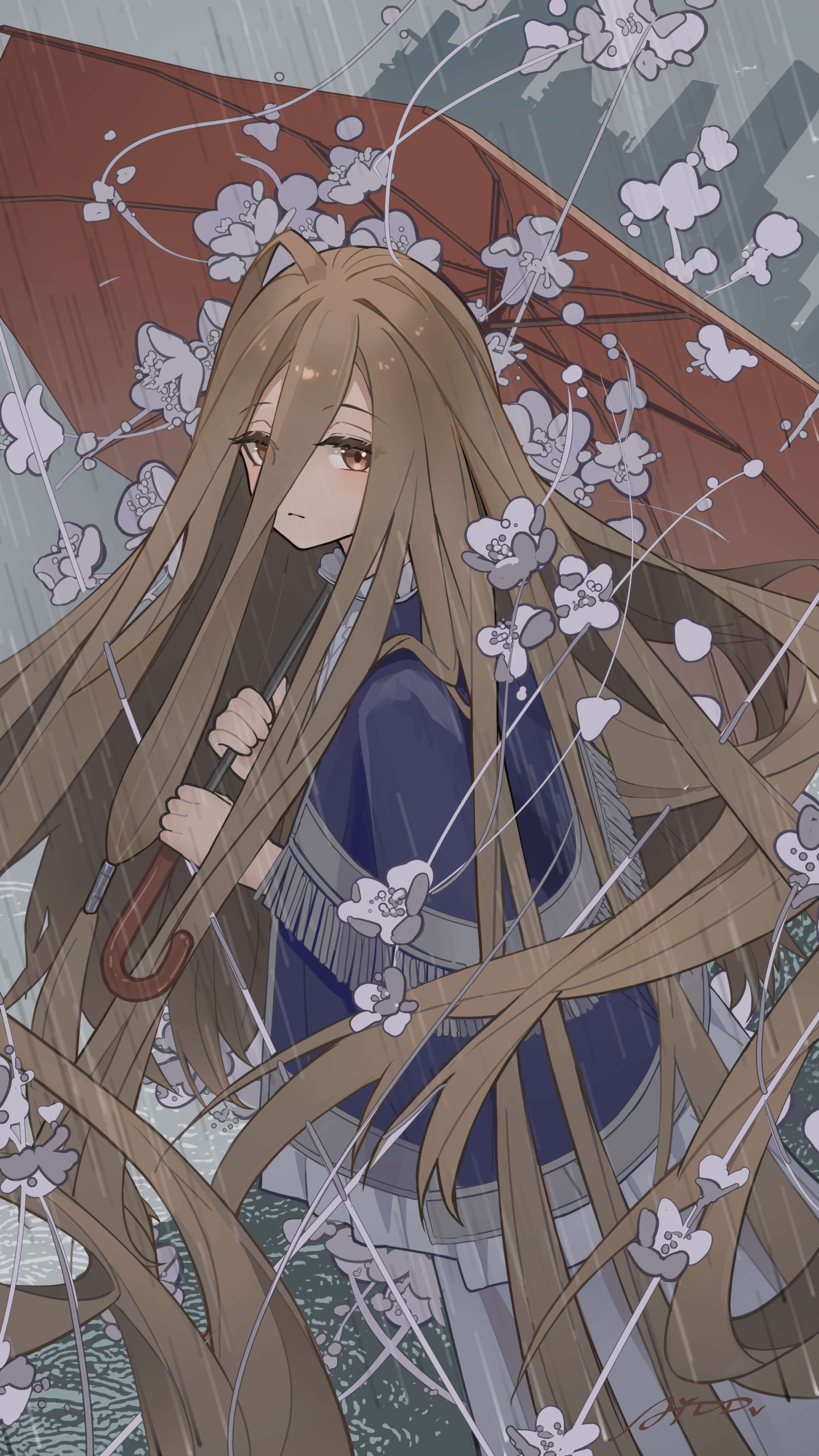 【百日繪畫挑戰Day11】贊澤
『春澗浸月』 - 10：00 a.m.
「天空又下起雨了呢。」
贊澤頭髮真多，一邊畫頭髮一邊掉頭髮(¦3【▓▓】