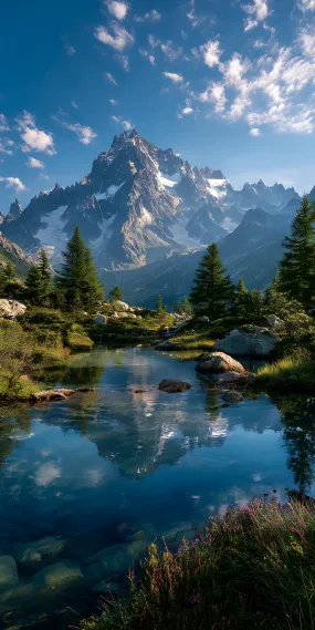 高山静谧，镜湖如画