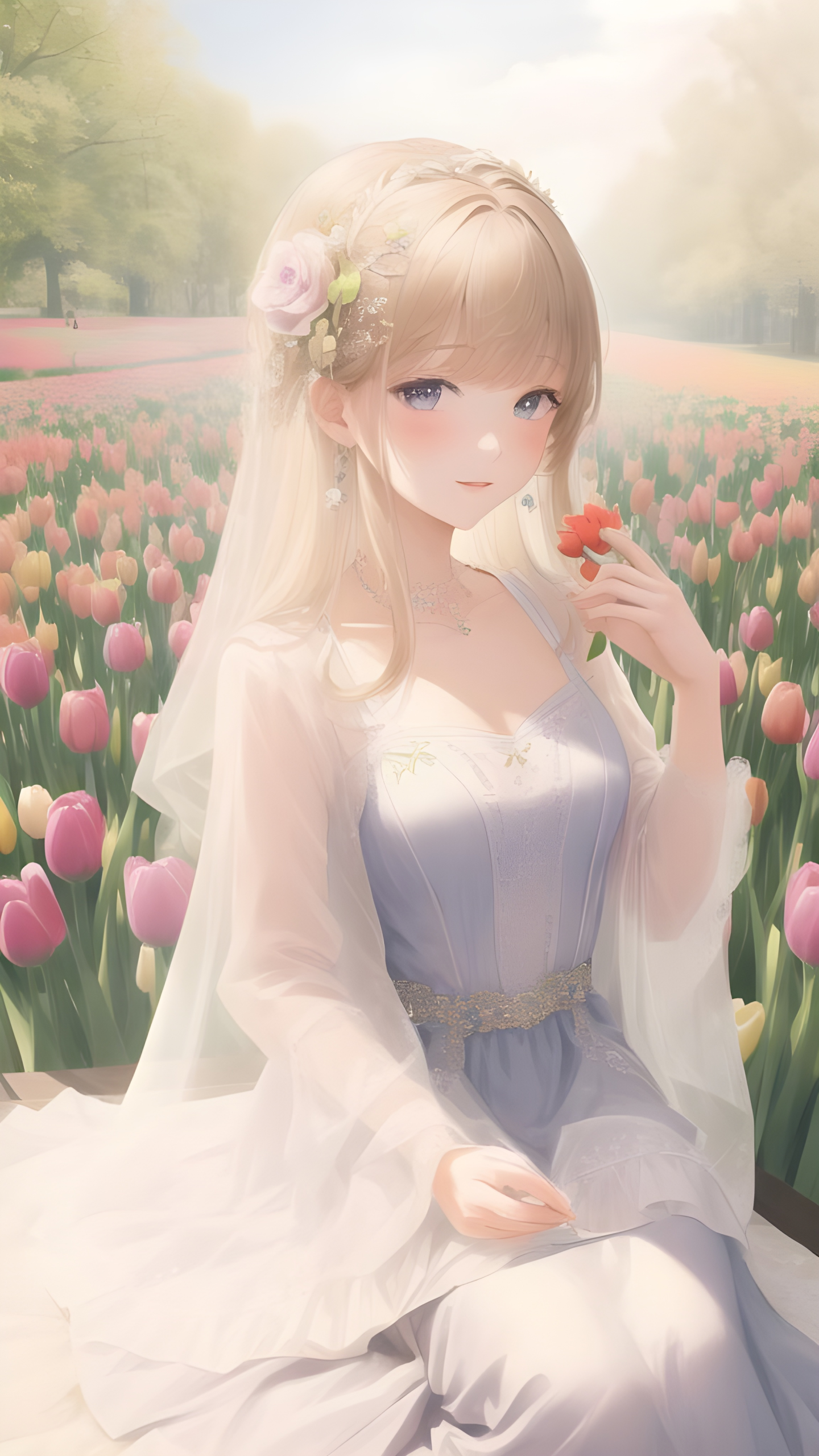 可爱郁金香女孩