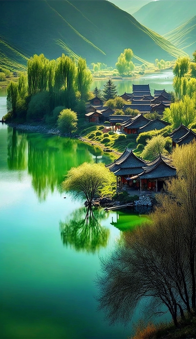 湖景
