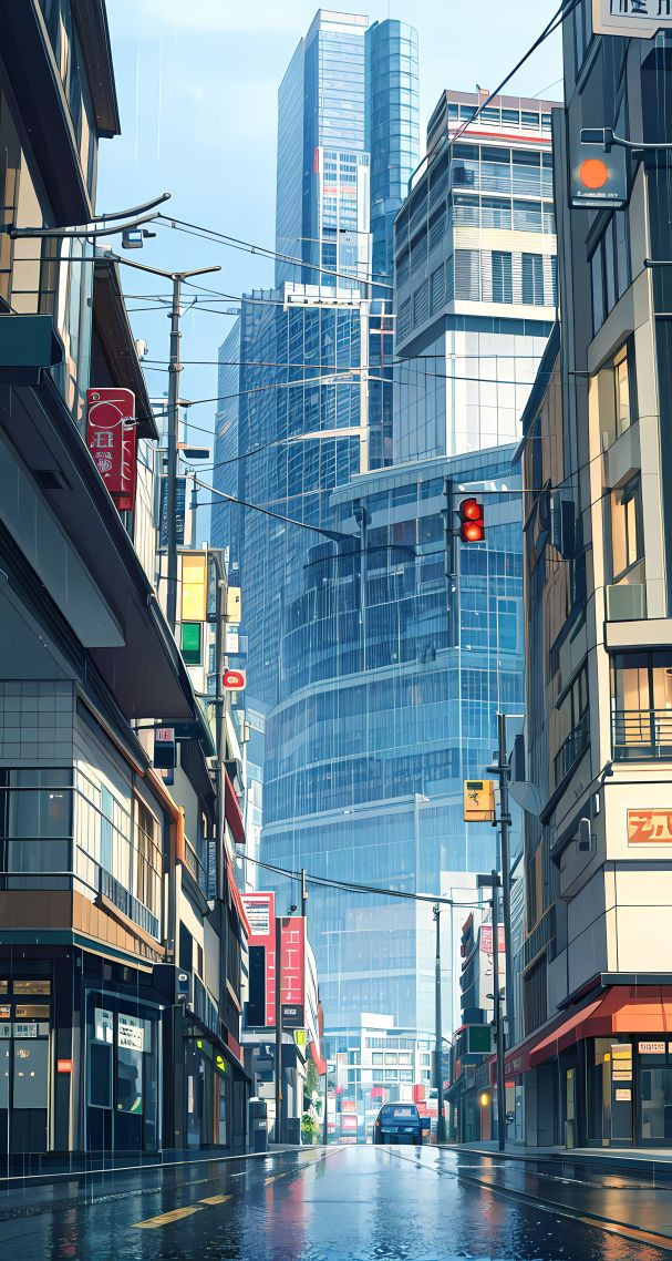 4k雨中日系街道(动漫手机静态壁纸) - 动漫手机壁纸下载 - 元气壁纸