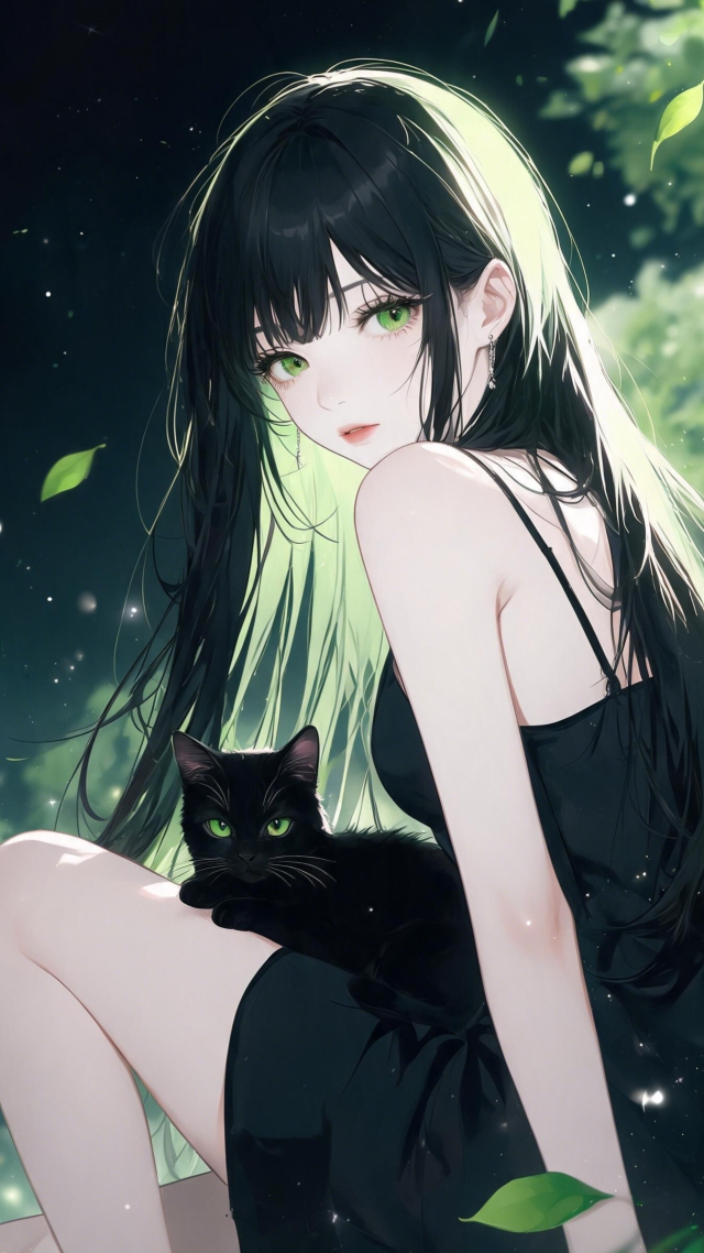黑色长发女孩