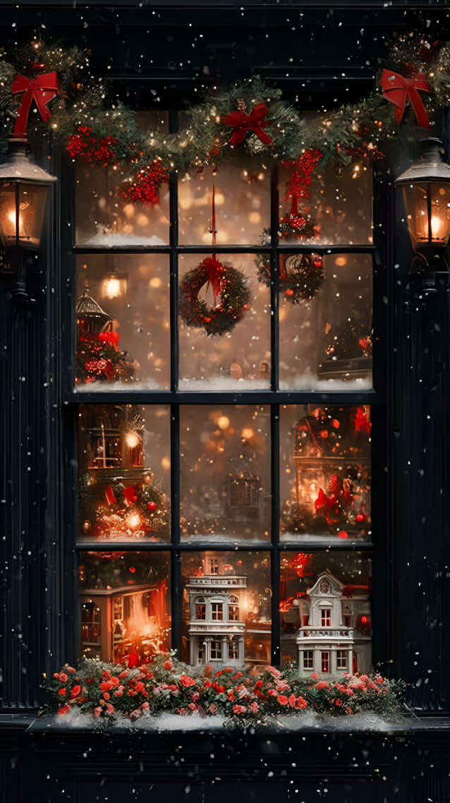 圣诞窗外风景