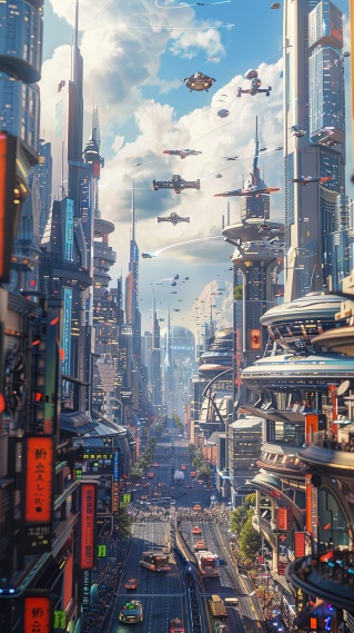 未来都市街景