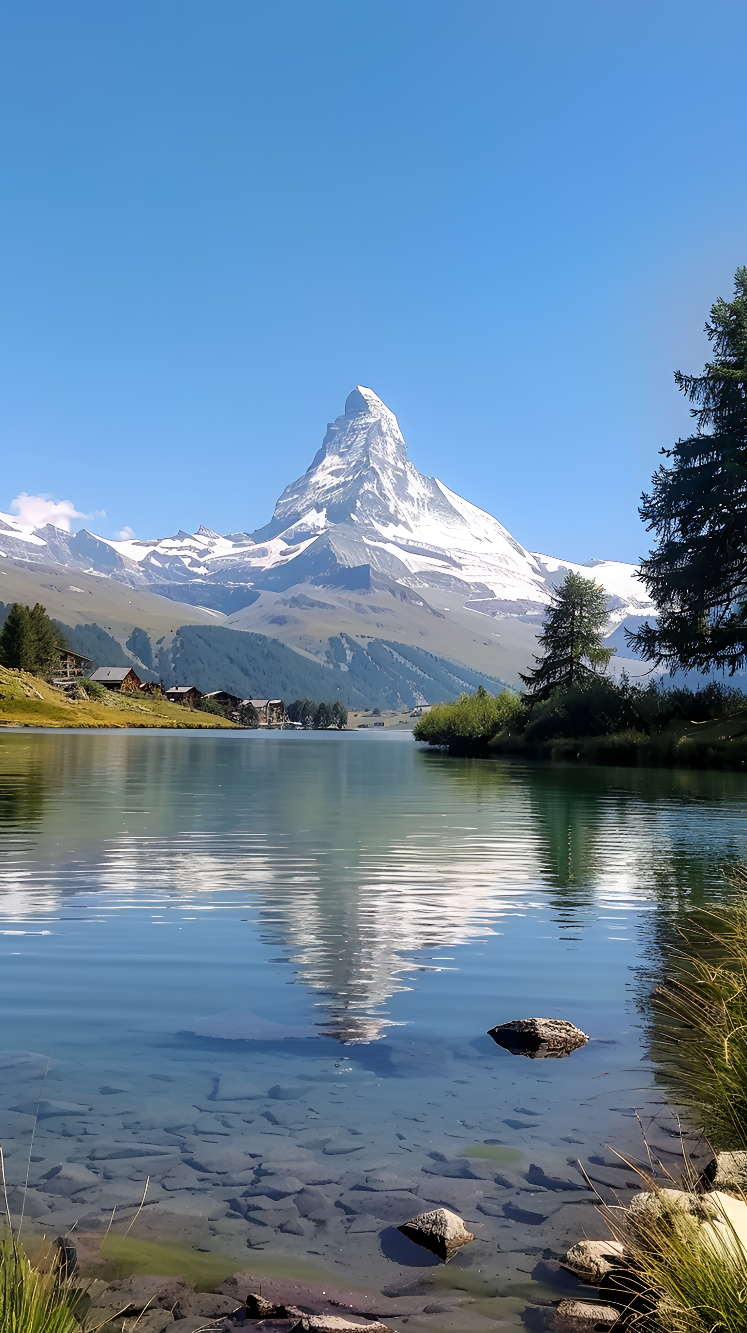 雪山湖泊风景图片图片