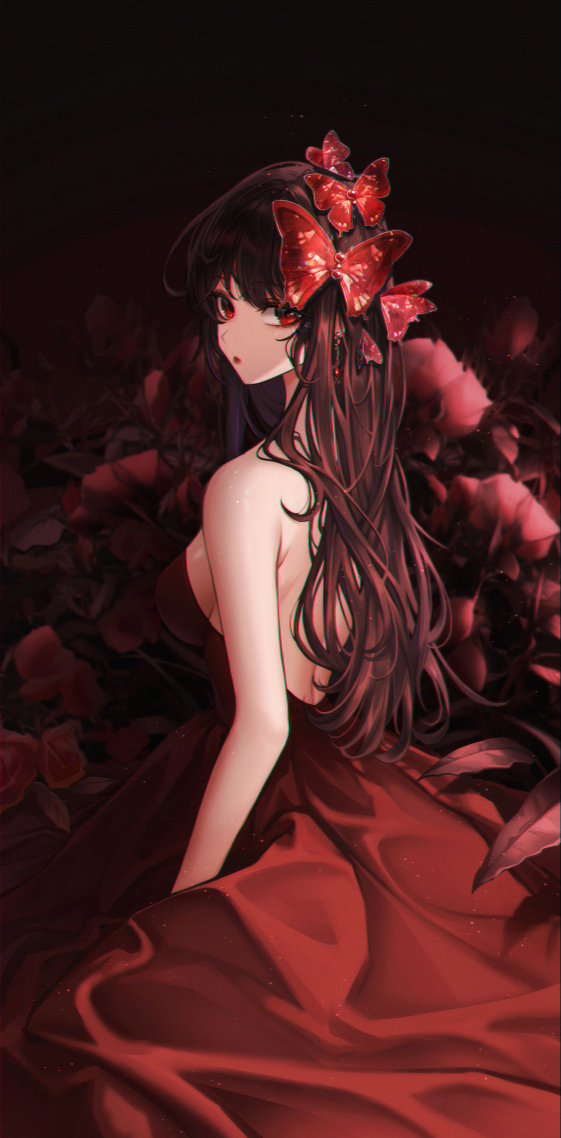 紅衣長發