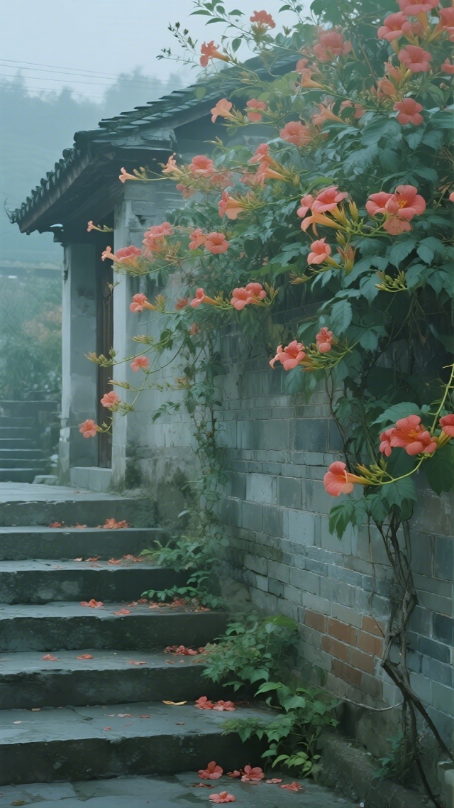 墙边的花