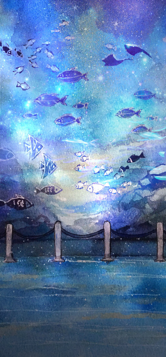 夢幻水族館微信背景牆圖片