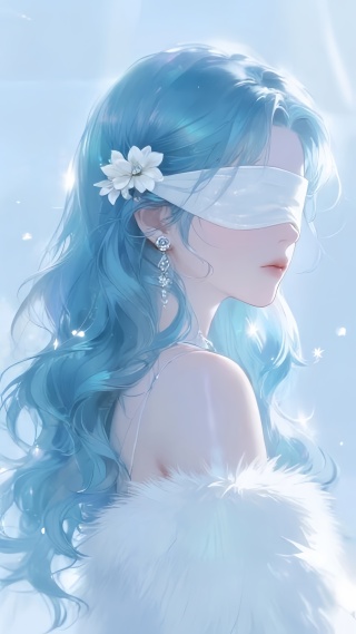 盲姬蓝发·星境的治愈之美