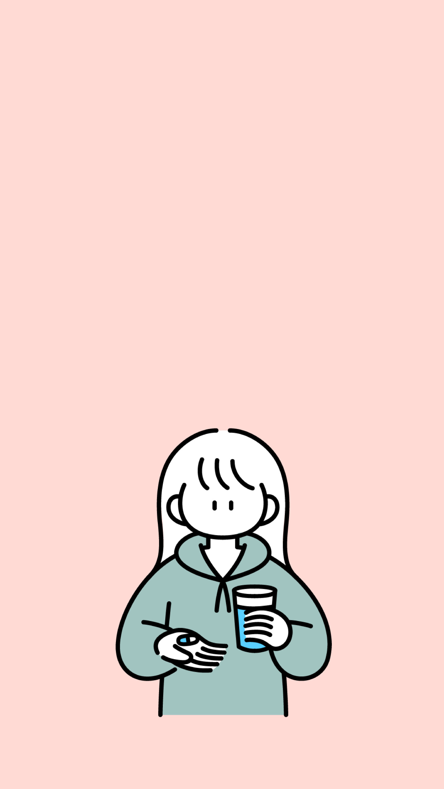 可愛女孩吃膠囊