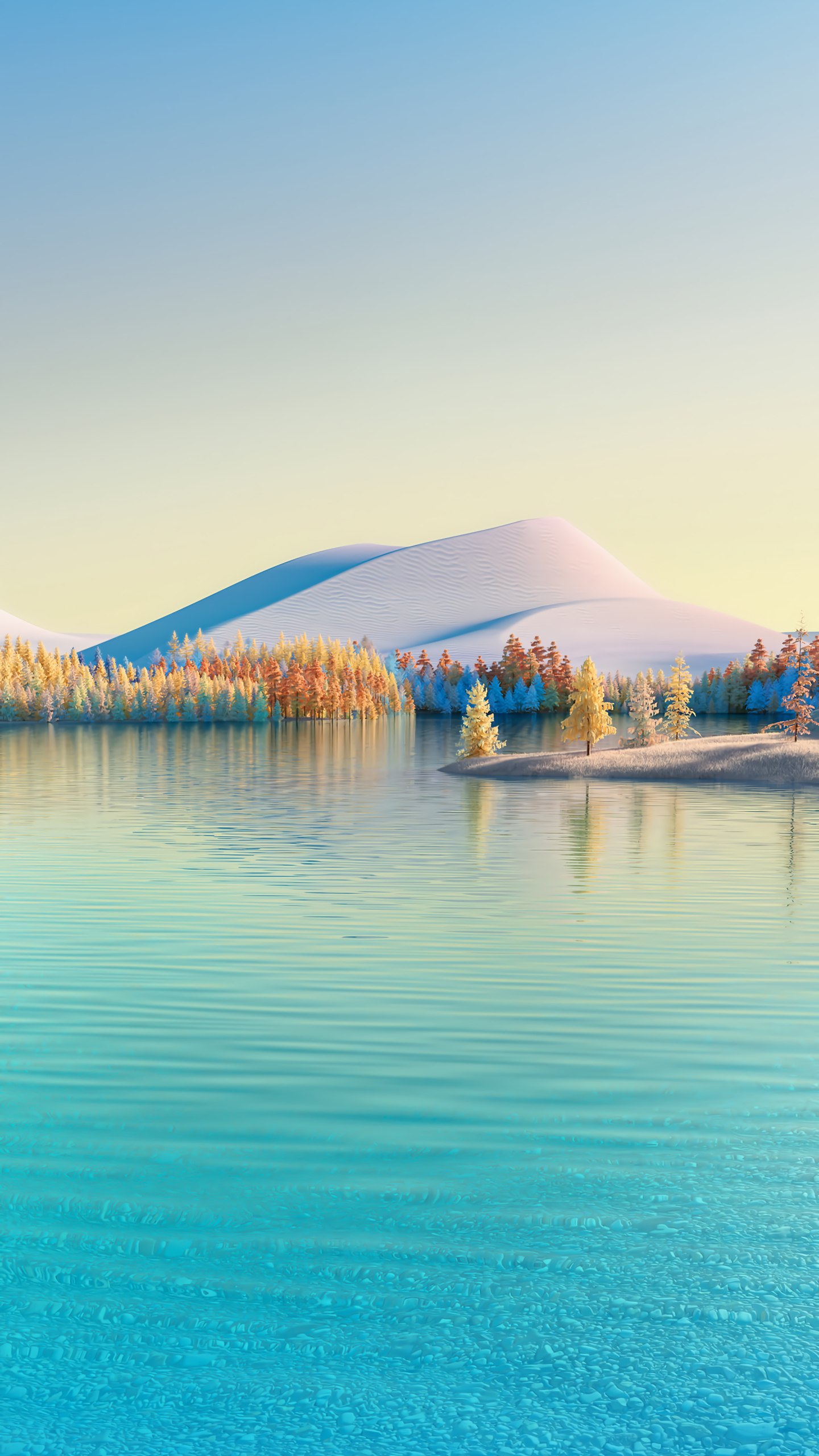 藍色湖面