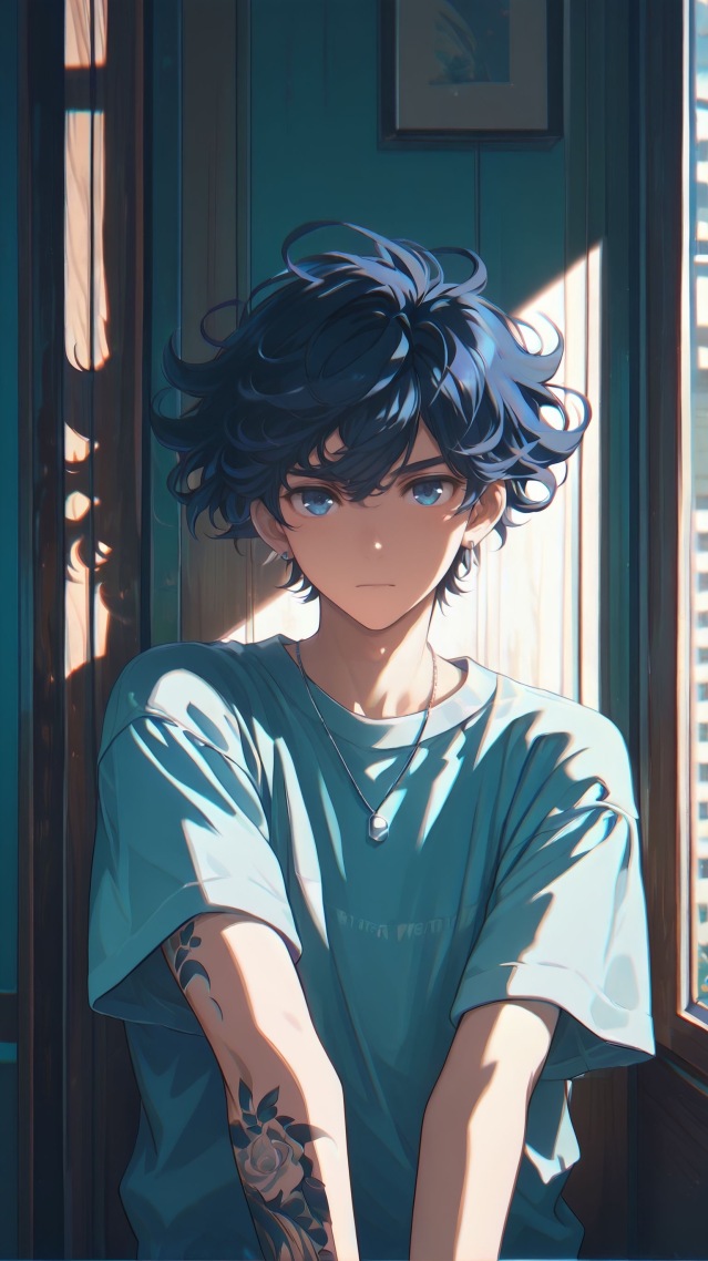 藍髮男孩