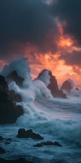  烈焰云霞，怒海惊涛