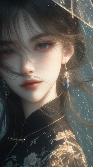 雨伞国风美女