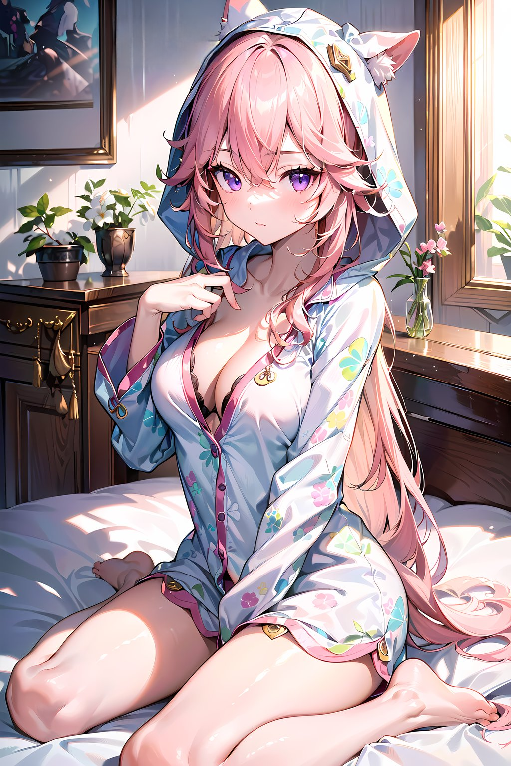 4K 睡衣起床可愛神子