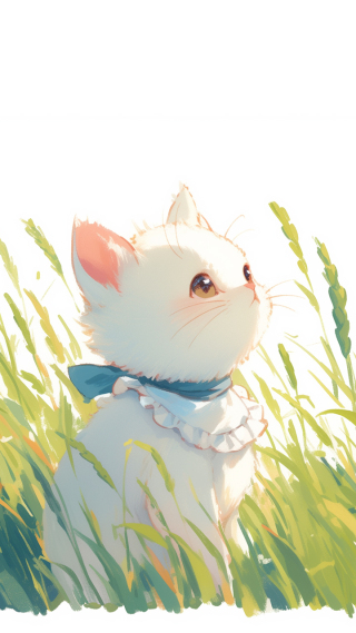 仰望天空的猫